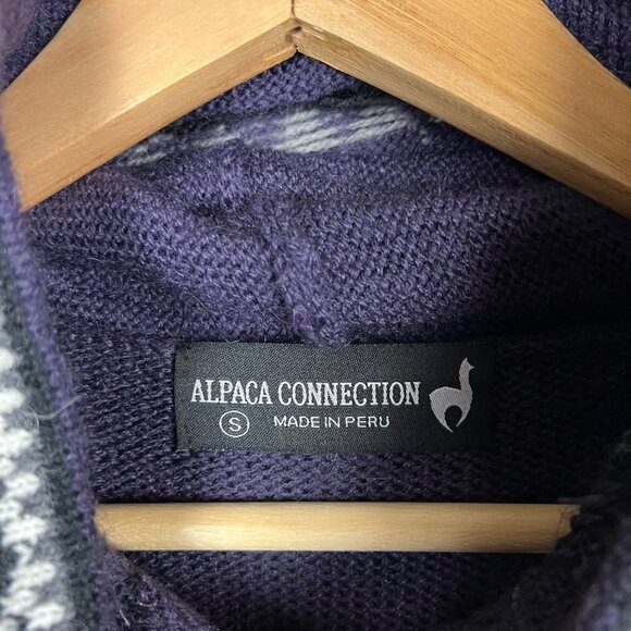 NEW WITH TAG Alpaca Connection Purple Patterned Sweater Zip up Hoodie Women’s S‎ - Picture 8 of 9
